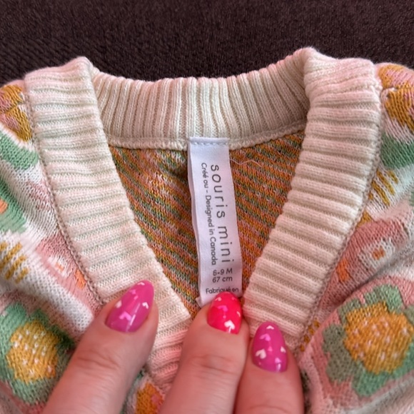 EUC Souris Mini Button Up Sweater 6-9 mth - Picture 2 of 3